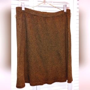 Women's Vintage Nanette Keller Cocoa Brown Waffle Weave Cotton Skirt.